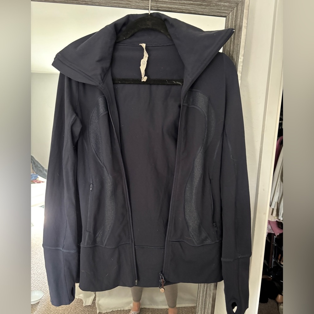 LuluLemon Navy Athletic Jacket with Mesh Pocket. Size 4
